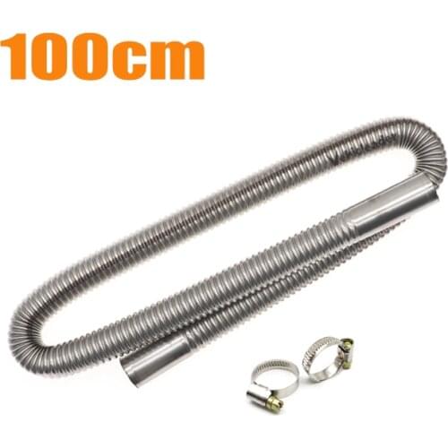 100cm Air Parking Heater Stainless Steel Exhaust Pipe Round Tube Gas Vent Fit Air Diesels Parking Tank Car Heaters Accessories