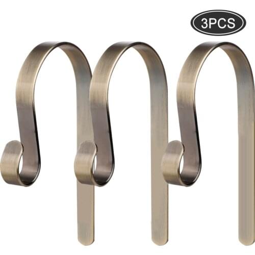 3pcs/set Christmas Stocking Holder Hooks Metal Hooks Christmas Stocking Clips Stocking Hanger Hooks