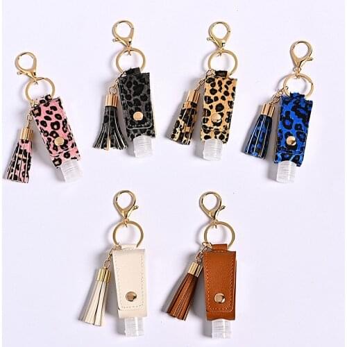 30ml New Portable Hand Sanitizer Bottle Keychain Holder Cleanser Cosmetic Container Removable Travel Cover Set Gel Bottle