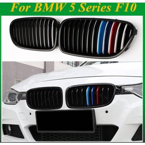 5 Series f10 single slat M5 3-color racing grill replacement for BMW 2010 - 2016 F11 520i 523i 525i 530i 535i 550i bumper tuning