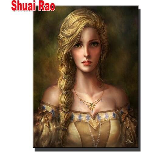 5d diy Diamond Painting Braid Girl Diamond Mosaic Fantasy Woman Needlework Embroidery Cross Stitch Rhinestone Decor For Home