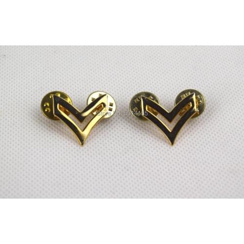 US Army Corporal Subdued Metal Collar Rank Badge