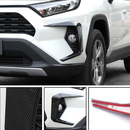 Car Accessories for Toyota RAV4 2019 2020 2021 ABS Front Fog Light Outer Frame Decoration Cover Trim 2pcs