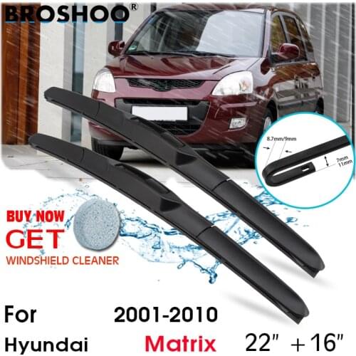 Car Wiper Blade Front Window Windscreen Windshield Wiper Blades J hook Auto Accessories For Hyundai Matrix 22"+16" 2001-2010