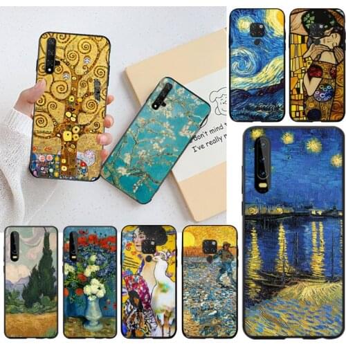 Van Gogh Starry Night Klimt Kiss Phone Case for Huawei P40 P30 P20 lite Pro Mate 30 20 Pro P Smart 2020 prime
