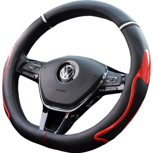 New car steering wheel Style D wheel covers sport steering cover Fiber leather material Diameter 38cm Non-slip four seasons best