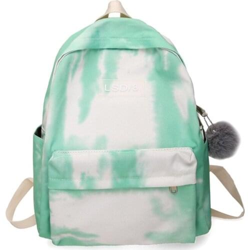 Harajuku Gradient Color Fashion Canvas Large Capacity Shoulder Bag Girls Outdoor Travel Backpack School bag Women Casual Bagpack