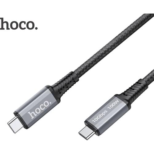 HOCO USB C Type C Cable Wire PD 100W USB 3.1 Gen2 10Gbps 4K 60Hz Video Nylon Weaving Alloy Power Cord For MacBook For Xiaomi
