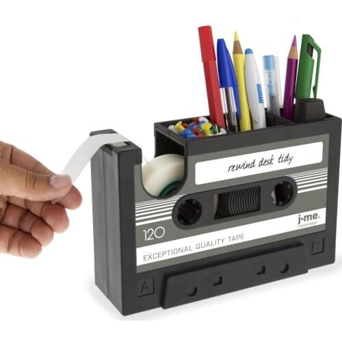 Desk Stationery Cassette Tape Dispenser Pen Holder Vase Pencil Pot Stationery Desk Tidy Container Office Stationery Supplier