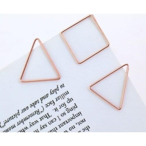 Kawaii rose gold School Stationery Folders capitatum durable School bindling product H0087 Metal Paper Clip