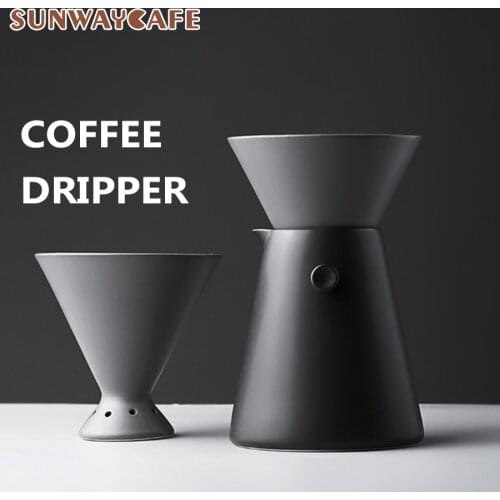 V60 Ceramic Coffee Dripper 1-4 Cups Coffee Drip Filter Pot Permanent Coffee Brewing Filter Maker with Filter Cup Coffee Pot Set
