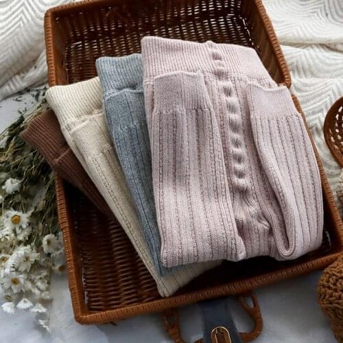 Autumn winter Knitted Children Pantyhose Cotton Double Needle Tights for Girls clothes thcik children pants Baby Christmas Cloth