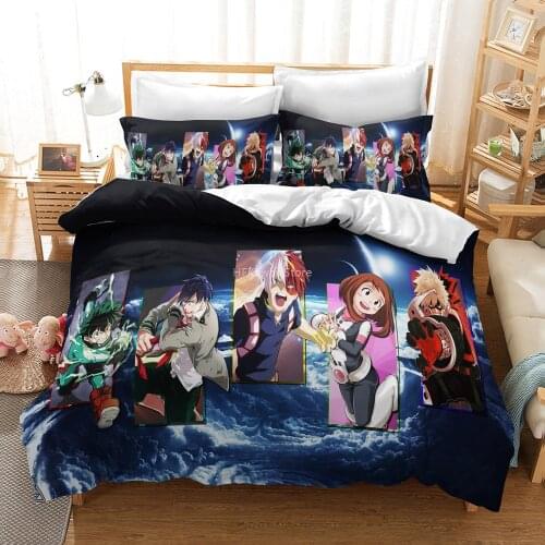 My Hero Academia Bedding Sets Midoriya Izuku Bakugou Katsuki Pattern Duvet Cover Pillowcase Europe/Australia/USA Queen King Size