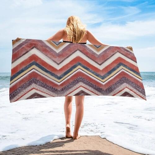 Nordic Style Stripes Red Beach Towel Luxury Quick-dry Microfiber Bathroom Bath Towels Yoga Mat Picnic Blanket