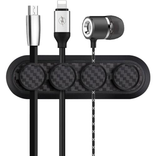 Carbon Fiber Magnetic Magnetic Cable Organizer Cable Clamp Data Cable Storage Hub Accessories & Parts