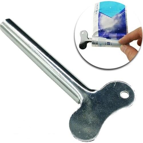 Metal Toothpaste Squeezer Multi-function Silver Iron Tube Squeezer Dispenser Key Roller for Bathroom Washroom