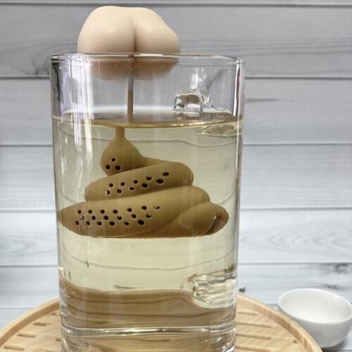 Reusable Silicone Tea Infuser Creative Poop Shape Tea Strainer Funny Silicone Herbal Spice Filter Tea Leaf Infuser