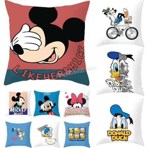 Disney Series Cartoon Mickey Donald Pillowcase Sofa Pillow Cover Cushion Cover Decorative Cushion Cover Home Christmas Decor