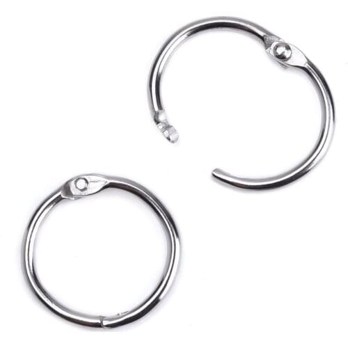 100 Pcs Loose Leaf Binder Ring, 1" (25mm) Diameter, Nickel Plated Key Rings