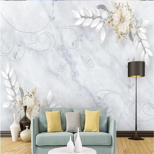 European style marble jewelry wallpapers TV background wall modern wallpaper for living room