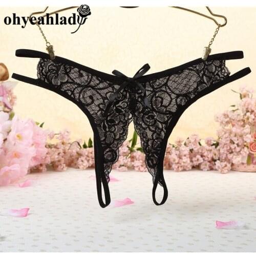 Ohyeahlady Butterfly Panties Lace Embroidery Floral Lingerie Briefs Women Panties Open Underwear Thong Panties PJ5132