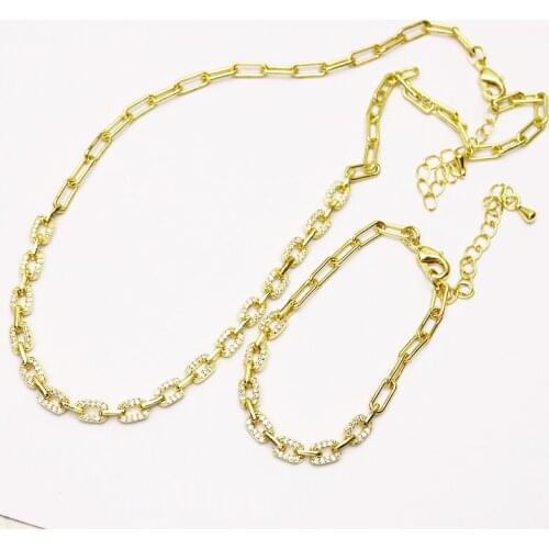 3 Set Zirconia necklace Bracelet Jewelry set New design jewelry accessories for women necklace for women New design 8191