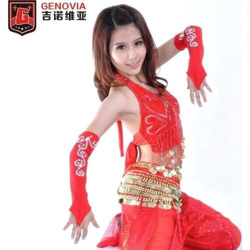 Women 1 Pair Belly Dance M-finger Bead Gloves 10 Colours