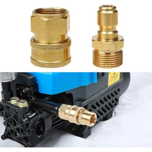 2PCS Coupler Water High Pressure Adapter Replacement Accessories Tool Quick Connector Set Hose Fitting Copper Cleaning Machine