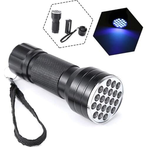 Portable Compact UV Ultra Violet LED Flashlight Mini LED UV Purple Blacklight Torch Lamp Light Waterproof For Outdoor Camping