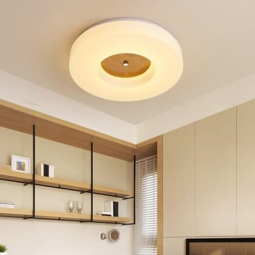 LED Ceiling Light Creamy-white Nordic Wooden for Living Room Bedroom Study Office Surface Mounted Lighting Fixture 10cm Height