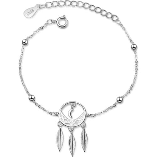 Simple personality retro wild hollow pattern literary dream catcher female models silver plated bracelets JO052