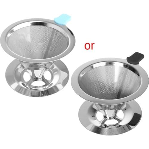 Portable Metal Stainless Steel Coffee Filter Funnel /V-type Cup Filters Tea Tool