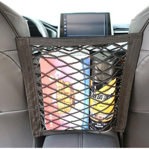 Car Seat Side Storage Mesh Net Bag Luggage Holder Pocket Organizer Auto Interior Accessories For Hyundai Tucson 2016- 2020