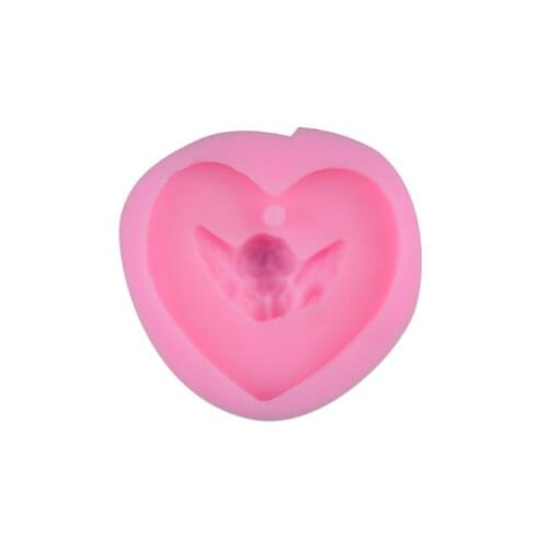 Heart Shape Angel Silicone Fondant Mold Chocolate Polymer Clay Cupcake Topper Handmade DIY Chocolate Biscuit Aroma Plaster