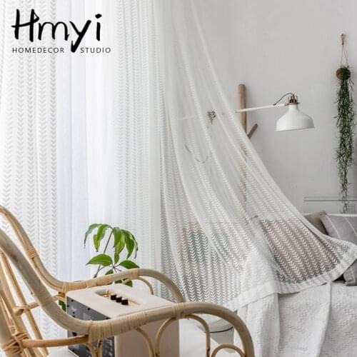 Modern White Tulle Curtains for Living Room Luxury Curtains Voile Sheer Window Curtains for Bedroom Drapes Rideaux Voilage
