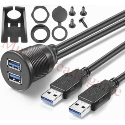 USB 3.0 Male to USB 3.0 Female Extension Cable With Flush Mount Panel For Car Truck Boat Motorcycle