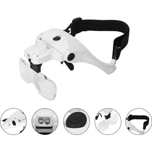 USB Rechargeable Lighting Reading Magnifying Glasses Repairing Magnifier with LED Lights Interchangeable Lens 1.5x 2x 2.5x 3.5x