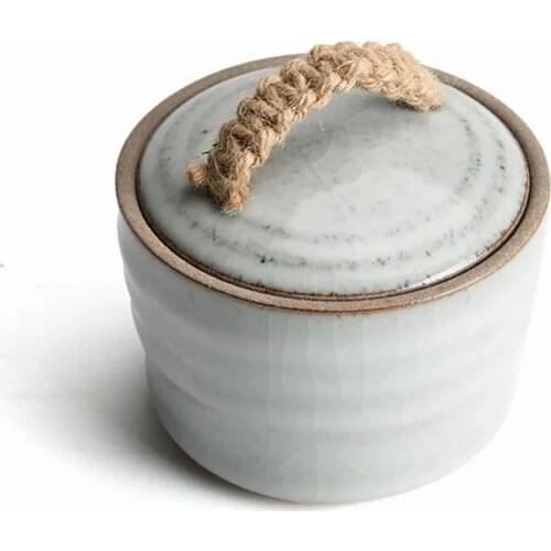 Vintage Stoneware Tea Caddy Home Decor Coffee Organizer Moisture-Proof Spice Jars Candy Tank Nut Can Candy Storage Container