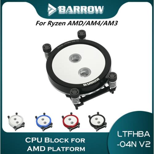 Barrow CPU Water Block for AMD water cooler heatsink (Upgraded version) For RyzenAMD/AM4/AM3 Red/Blue/Silver/Black LTFHBA-04N-V2