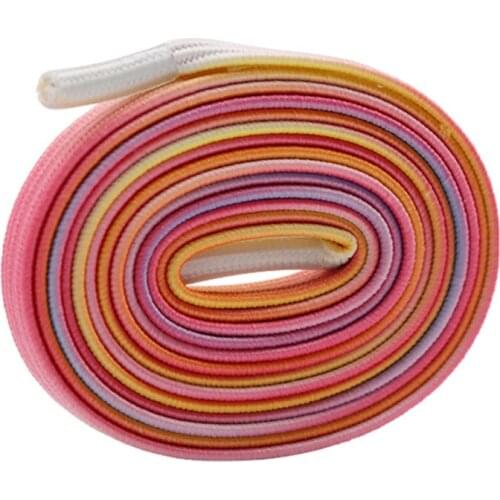 Weiou Draw String 6MM Runner Safety Tenis Masculino Customized Lace Sakura Pink Solid Flat Lace With Braid Elastic Ropes Inner