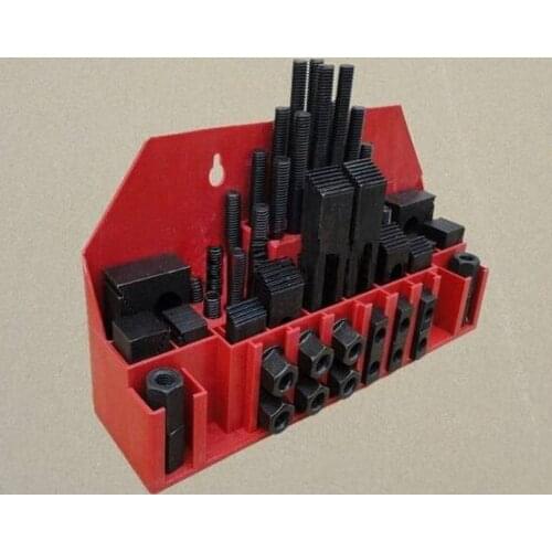 1set Milling Machine Clamping Set 58pcs Hardened Mill Clamp Kit Vice M14 M16 Hardened Universal Fixture Set Pressure Plate