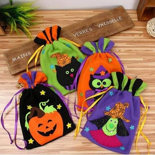 1pc Halloween Non-woven Hanging Childrens Pumpkin Candy Bag Gift Bag 9 Style Cute Cartoon Halloween Party Candy Gift Bags
