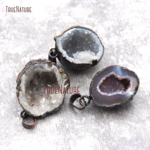 10Pcs Free Form Bronze Bail Pendant Agates Geode Druzy Drussy Pendant Approx 21X27mm PM27023