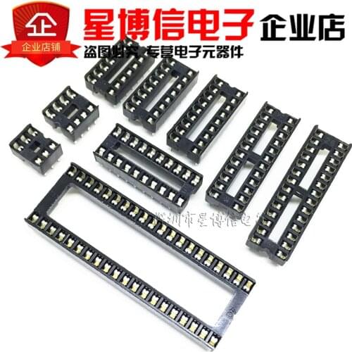 10pcs IC seat 6P/8P/14P/16P/18P/20P/24P/28P/40P DIP IC sockets Adaptor Solder IC integrated circuit, Single chip microcomputer