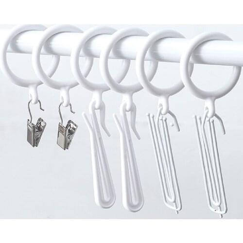 10Pcs O Shaped Plastic Shower Curtain Hooks O Rings for Bathroom Shower Rod