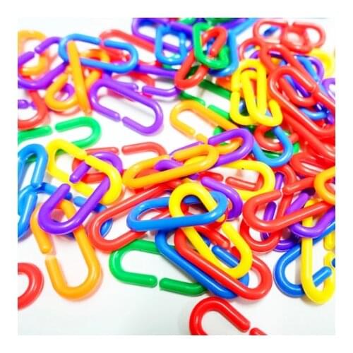 100Pcs Parrot C-clip Toy Bird Plastic C-link Hook Cockatiel Parrot Hook Link Chain Toy