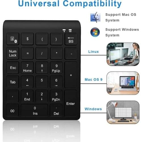 27 Keys Bluetooth-compatible Wireless Numeric Keypad Mini Numpad With More Function Keys Digital Keyboard For Pc AccountingTasks