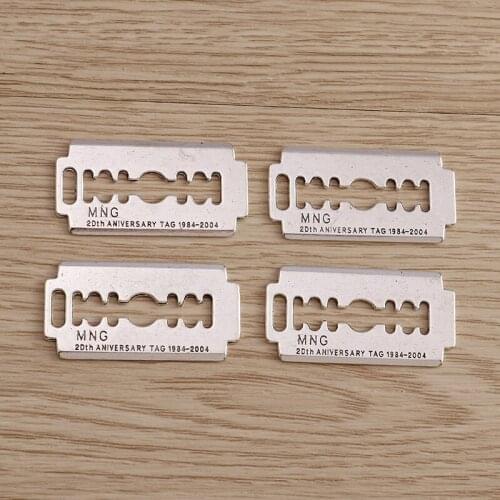 5pcs 36*17mm Razor Blade Charms Pendants Jewelry Making DIY Handmade Craft Silver Color Charms Fit Necklaces Earrings Findings