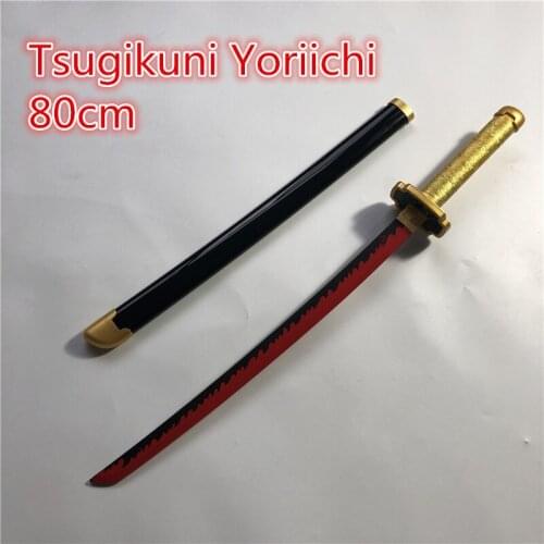 80cm Demon Slayer Sword Weapon Tsugikuni Yoriichi Sowrd Kimetsu no Yaiba Cosplay 1:1 Ninja Knife Wood Anime Sword