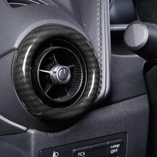 ABS Carbon fiber For Mazda CX-3 CX 3 2016 2017 2018 Style Central console Air Conditioning Outlet Ring Air Outlet Cover Trim